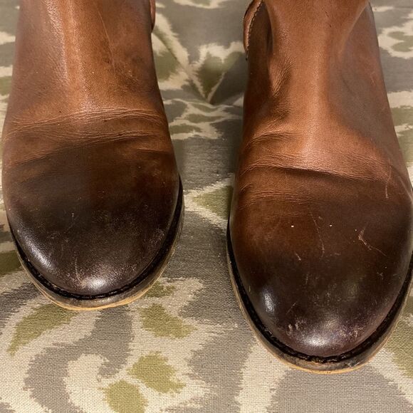 Arturo Chiang Faux Leather Brown Riding Moto Western Knee Boots Size 6.5 - Picture 10 of 12